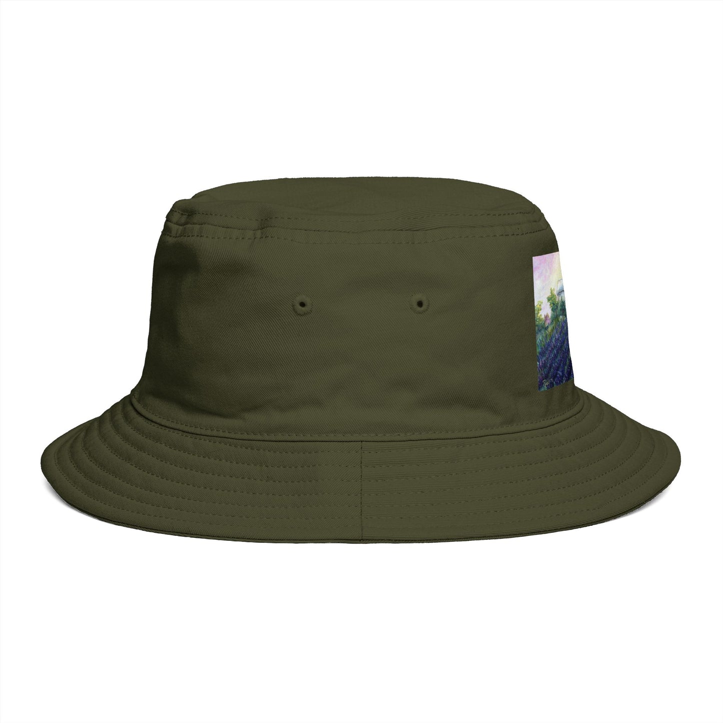 Roxy Rich Fine Art -Girl in a Lavender Field - Stylish Durable Bucket Hat
