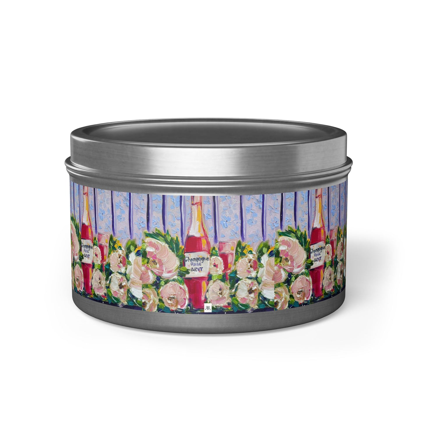 Tin Candle-Pink Champagne and Peonies