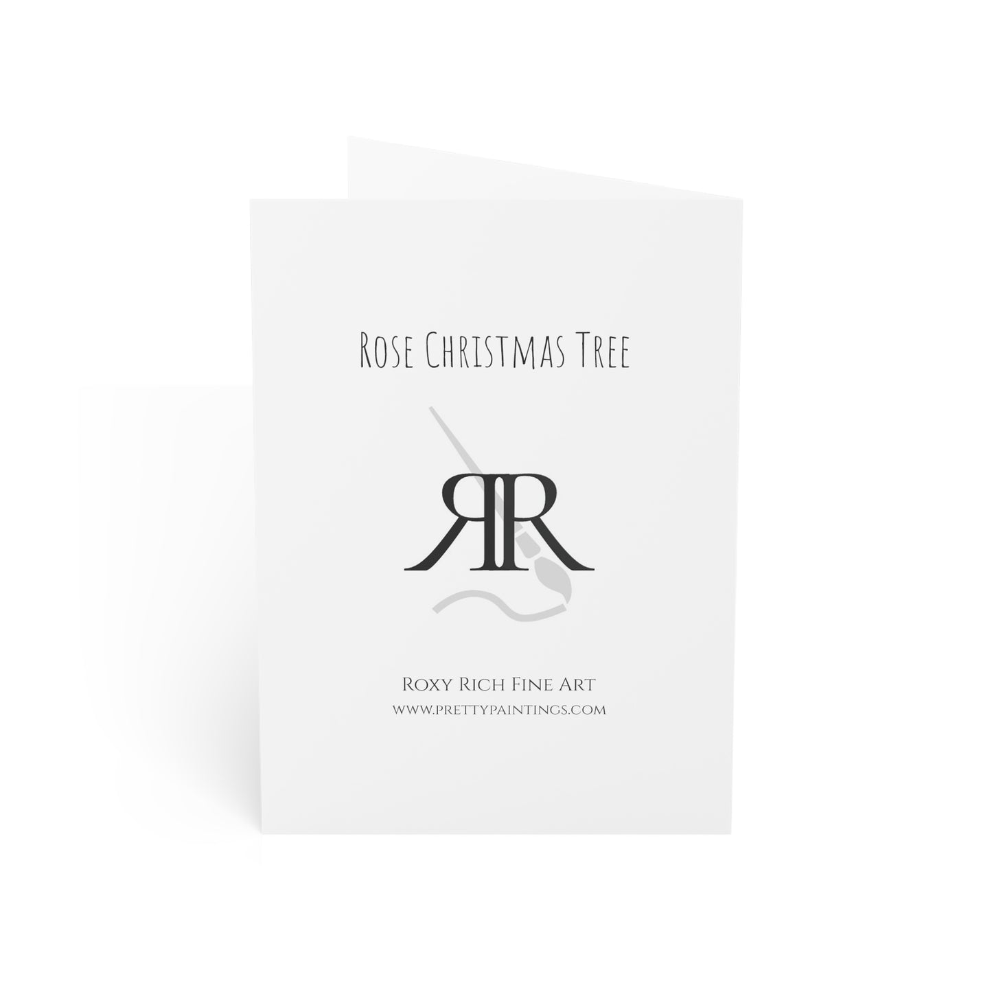 Rose Christmas Tree Folded Greeting Cards with Christmas Message