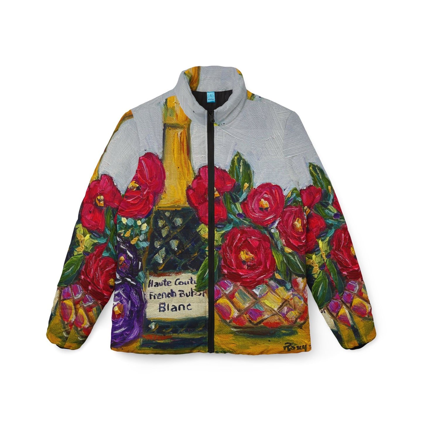Women's Puffer Jacket - Roxy Rich Fine Art -French Bubbles