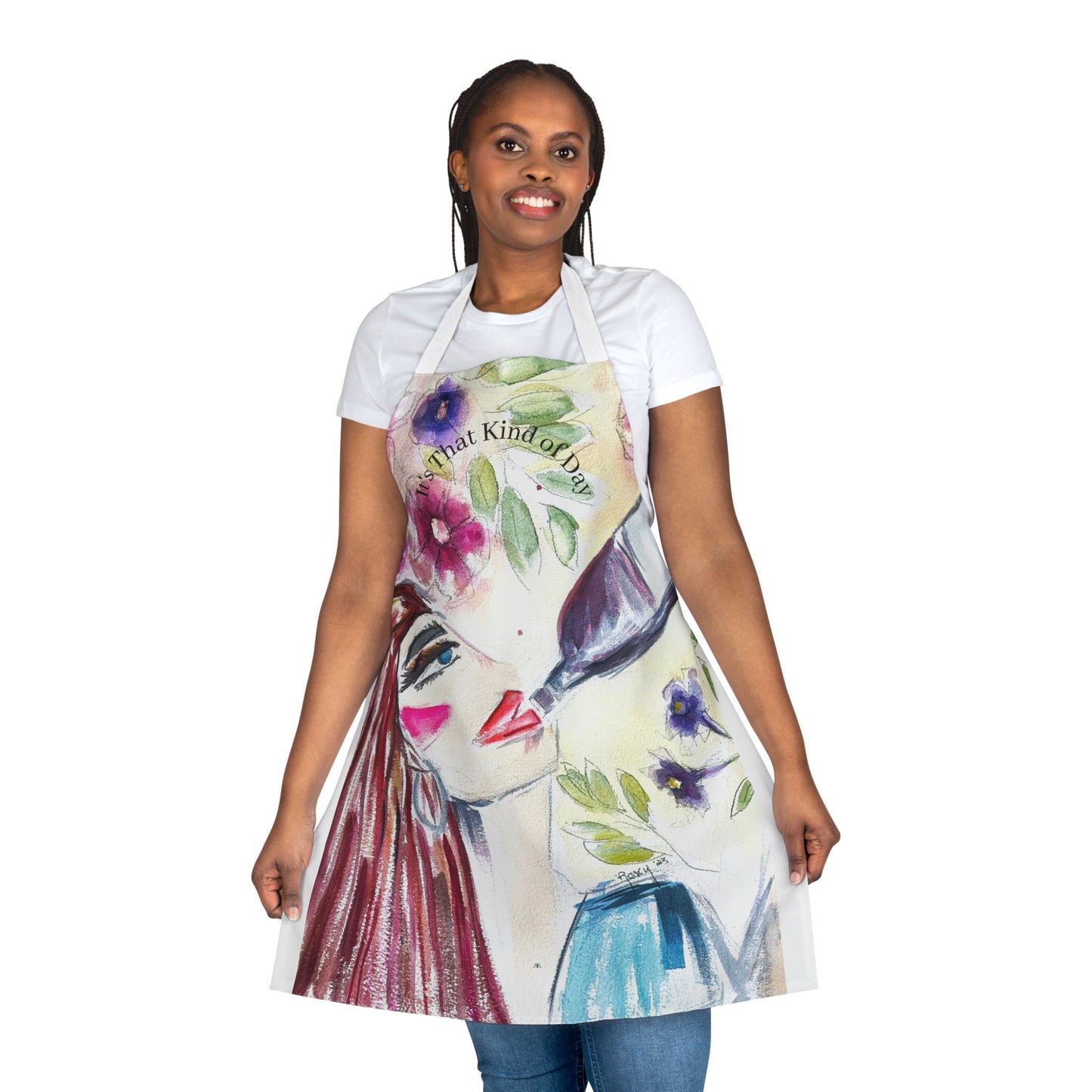 It's That Kind of Day- Wine Art Apron — "Choose Your Straps"