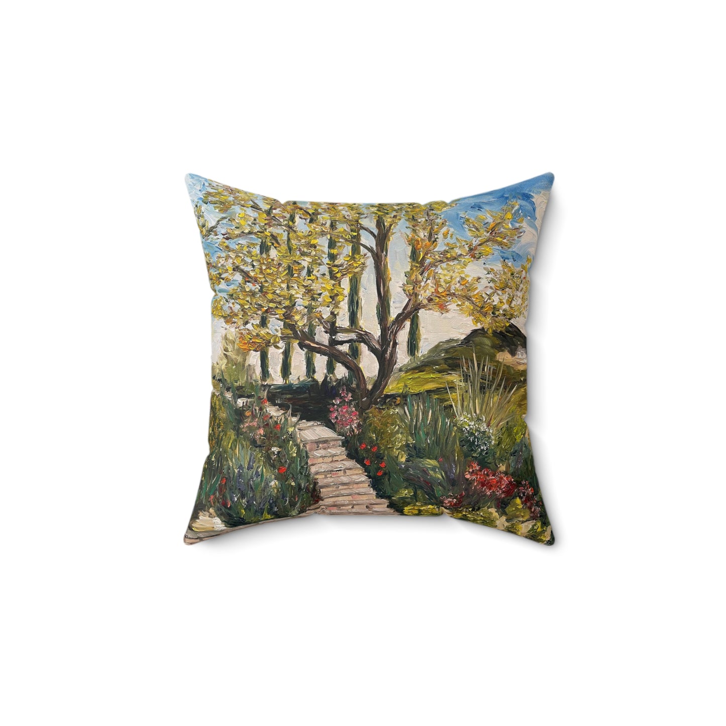 Tree and Garden at GBV Indoor Spun Polyester Square Pillow