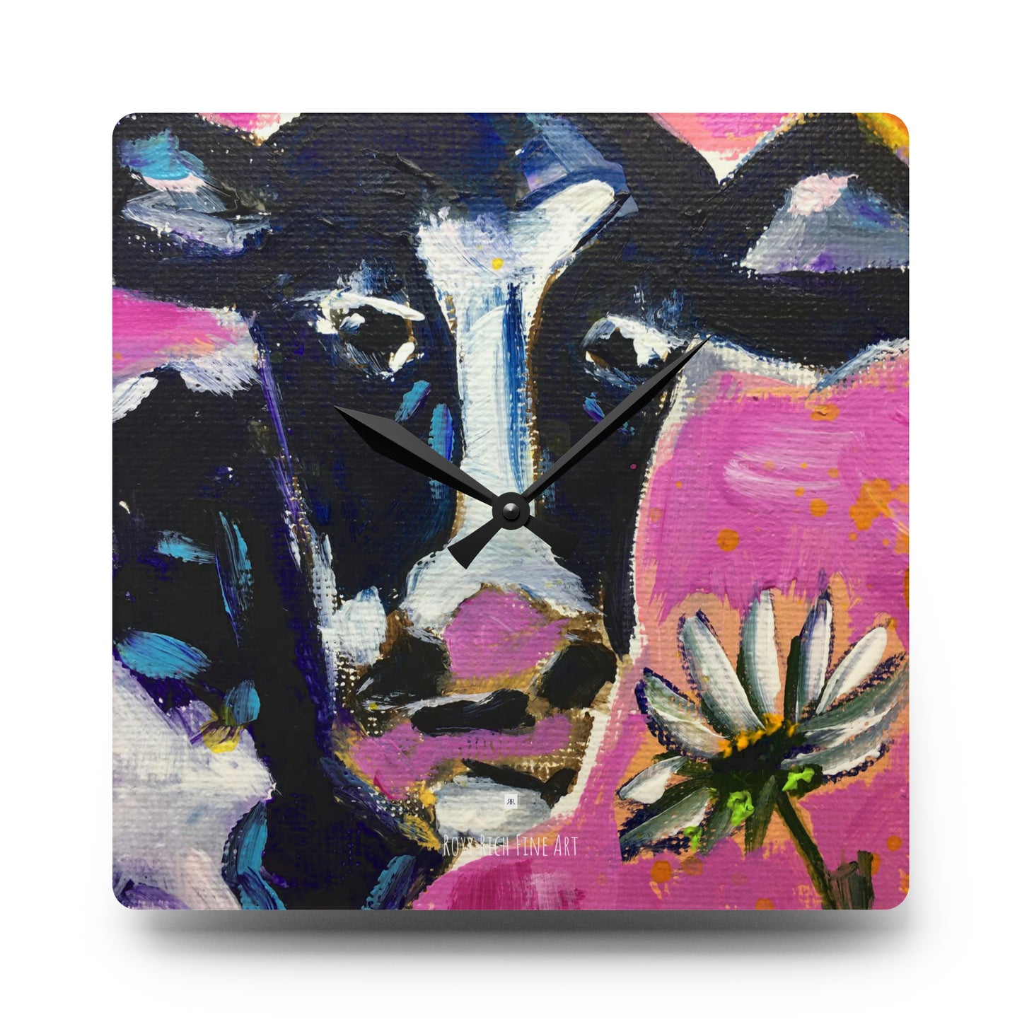 Horloge murale en acrylique vache Nellie