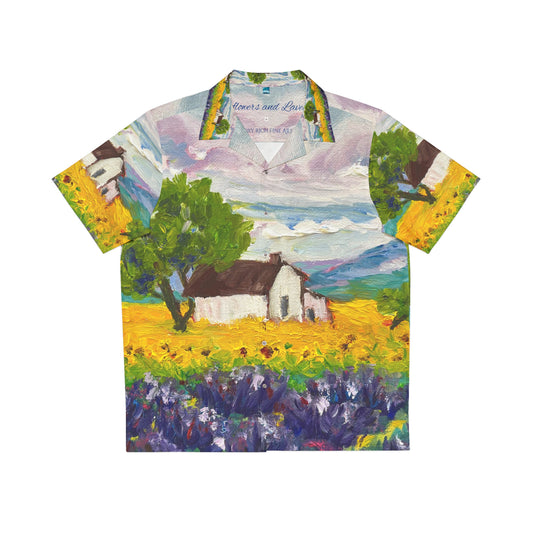Camisa hawaiana para hombre Girasoles y lavanda