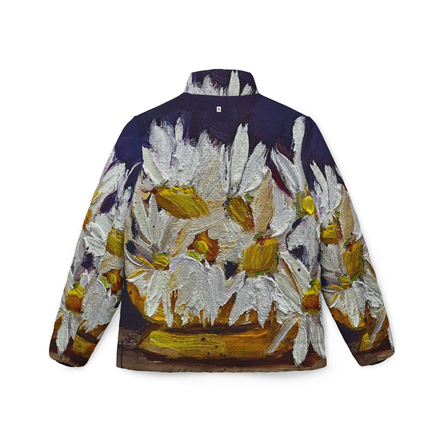 Women's Puffer Jacket - Roxy Rich Fine Art Design-Vase of Daisies