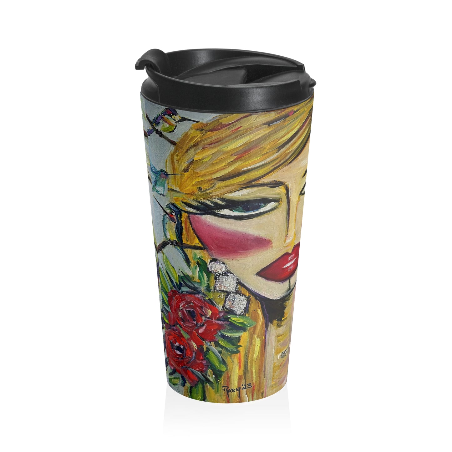 Hummingbird Lady Stainless Steel Travel Mug