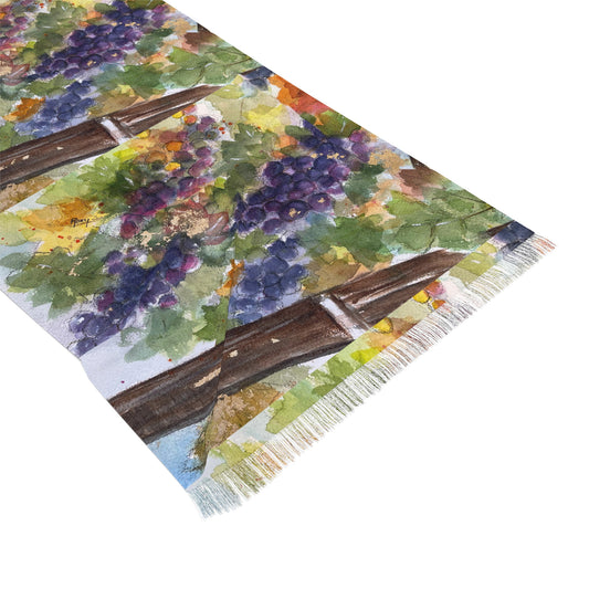 Colorful Scarf — Artistic Lightweight Neck Wrap-  Plump Grapes