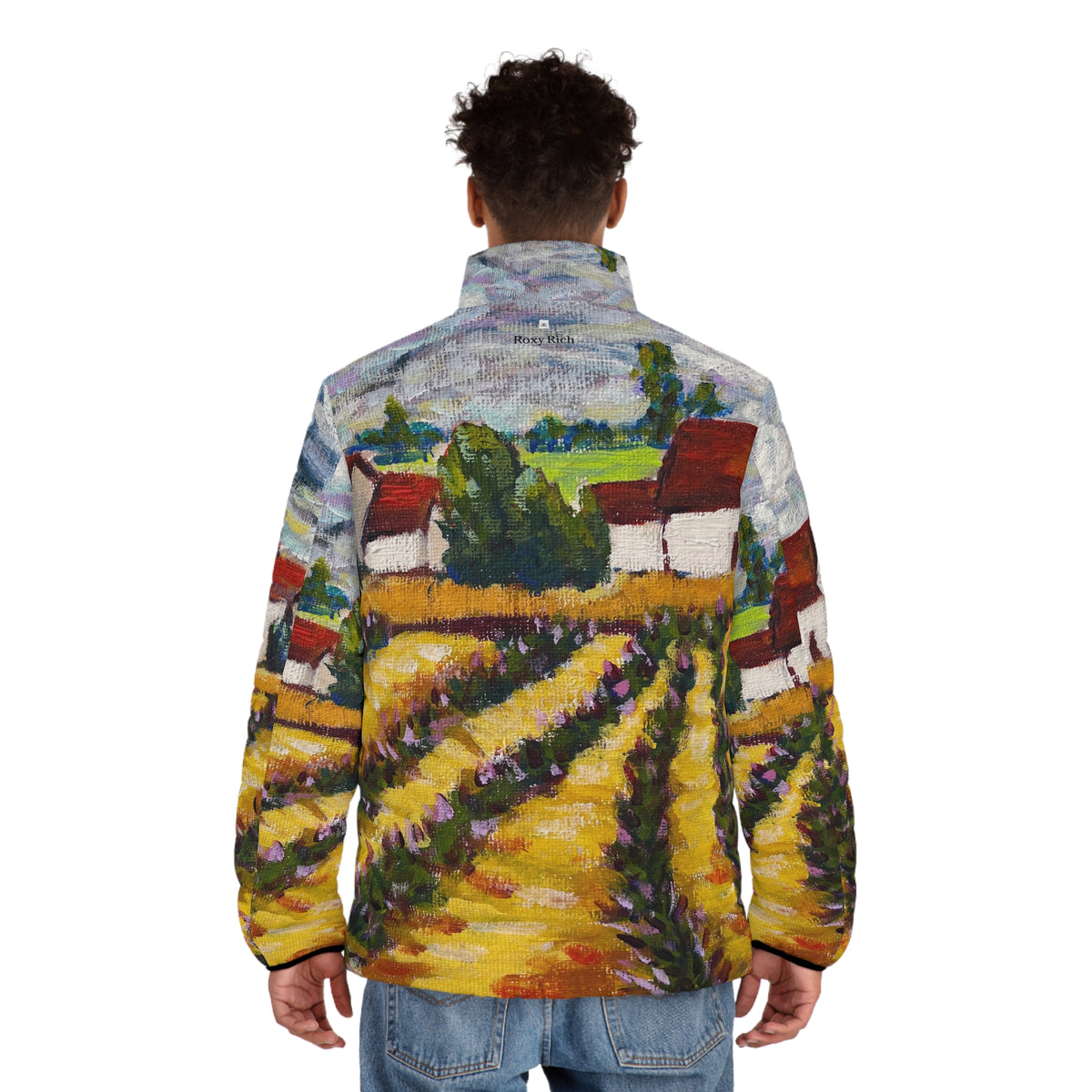 Men's Puffer Jacket - Roxy Rich Art-English Lavender Farm