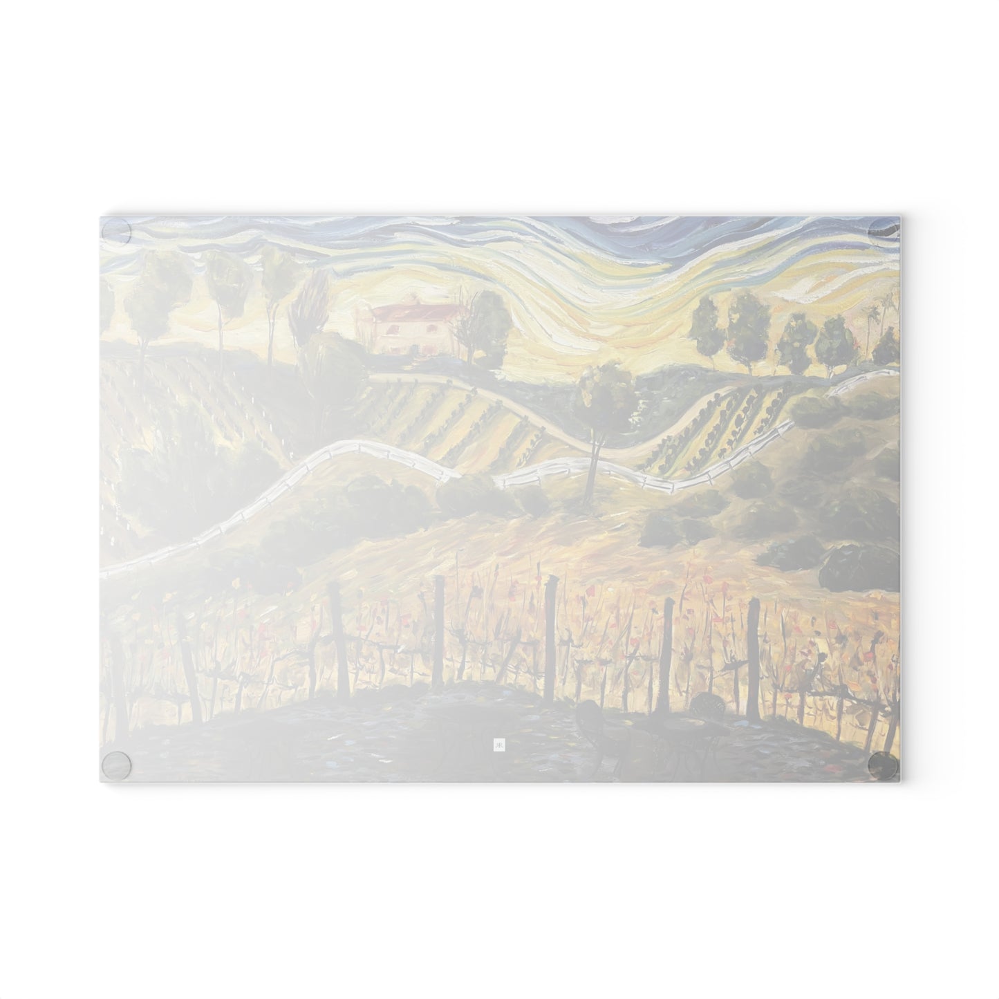 Glass Cutting Board-Sunset at the Villa-GBV