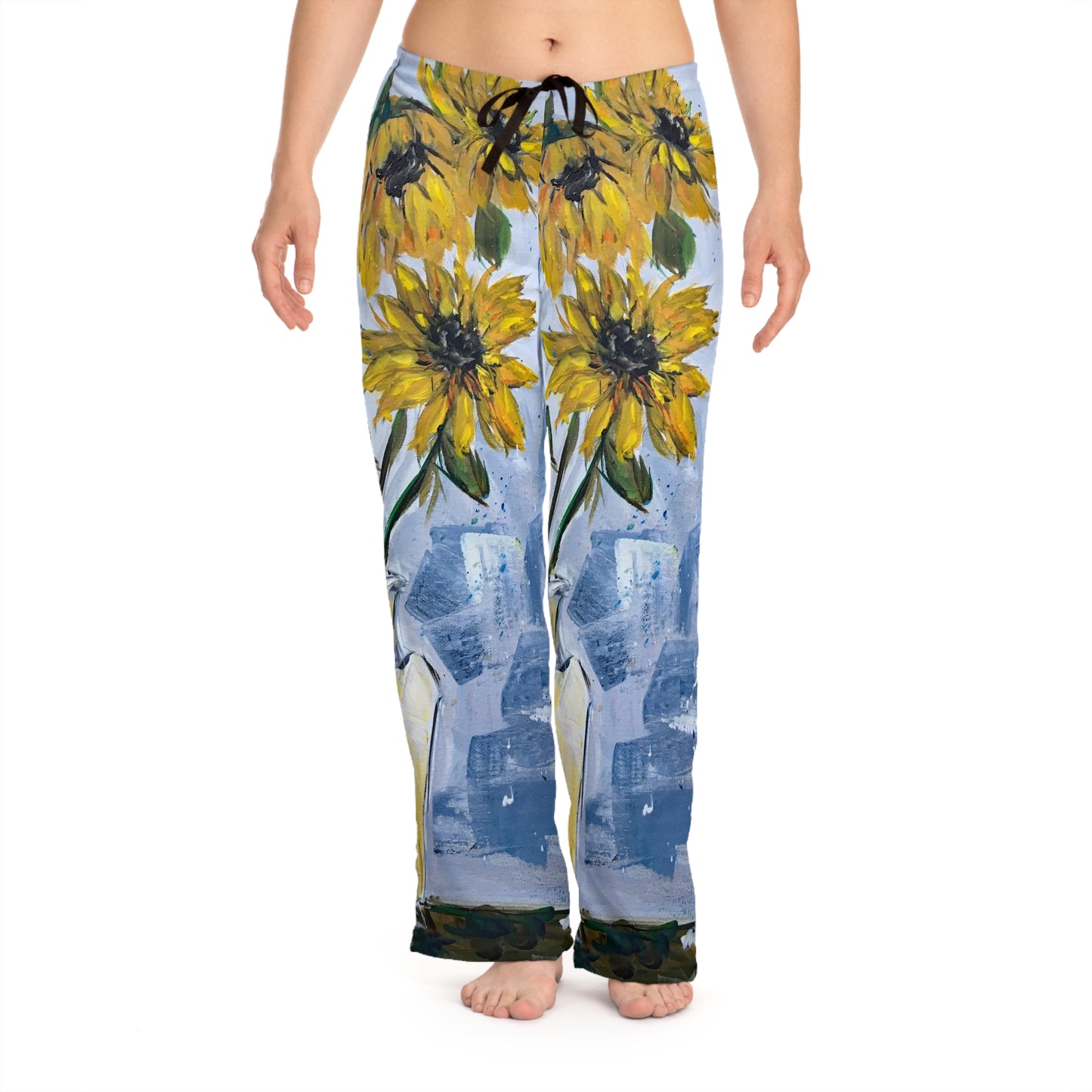 Pajama Pants - Shabby Sunflowers- Women's Pajama Pants