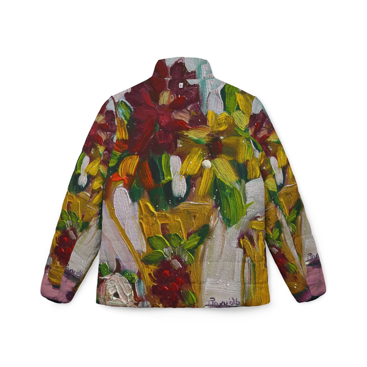 Women's Puffer Jacket - Petals on my Patio