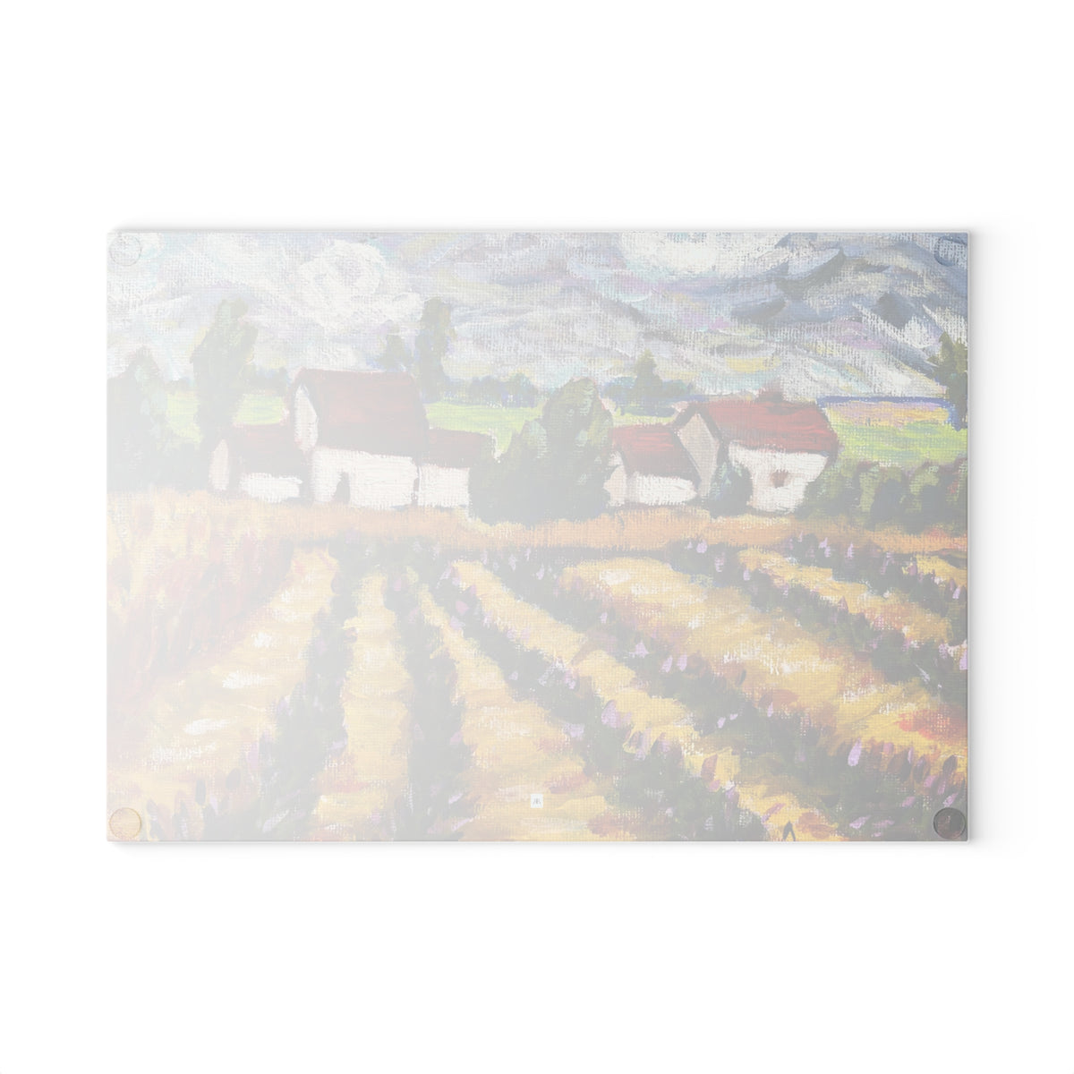 Glass Cutting Board-Charming Cotswolds Lavender Farm