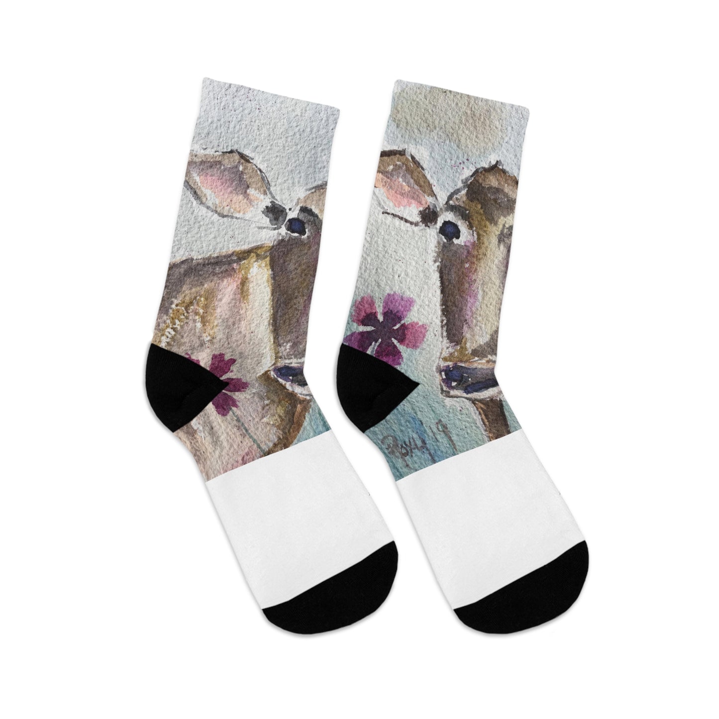 Petals Cow Socks