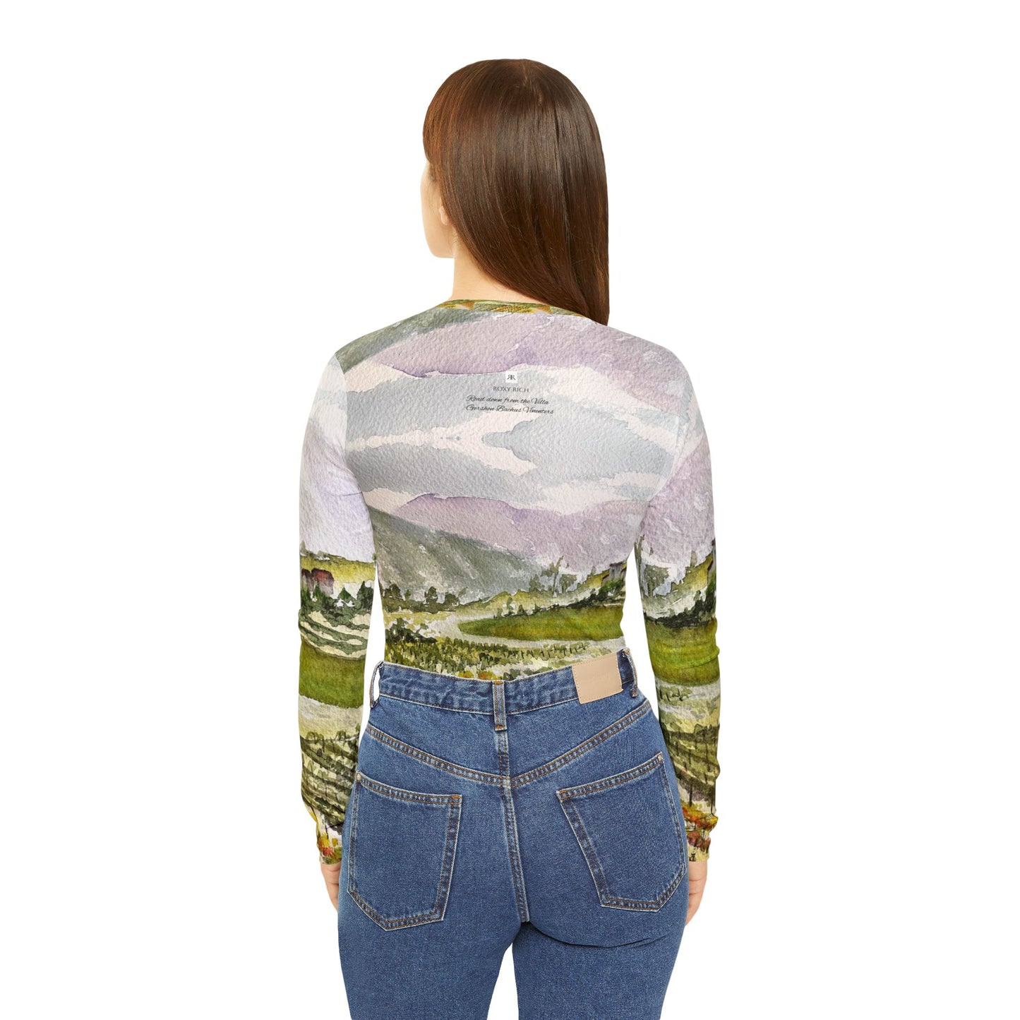 Long Sleeve Shirt-Road Down from the Villa at GBV  - V-neck Women's