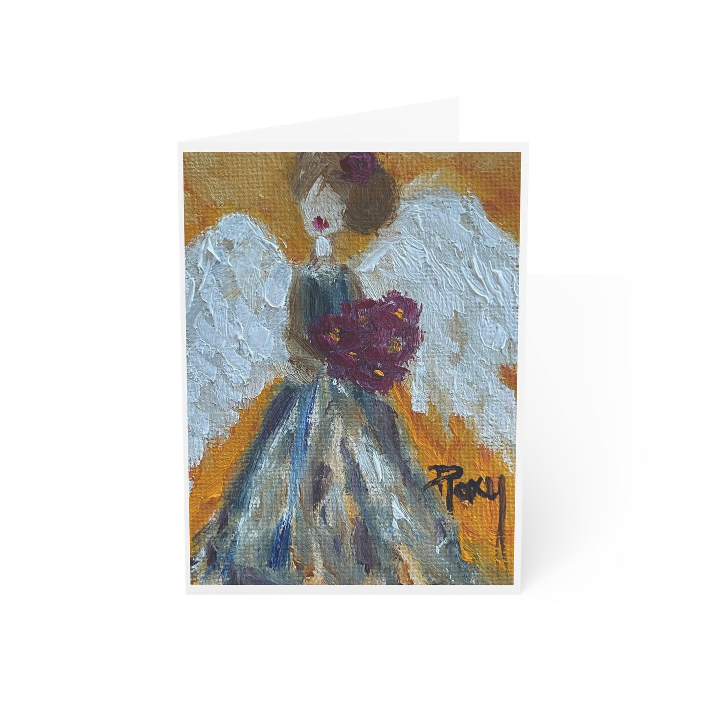 Mourning Angel Folded Greeting Cards blank Inside