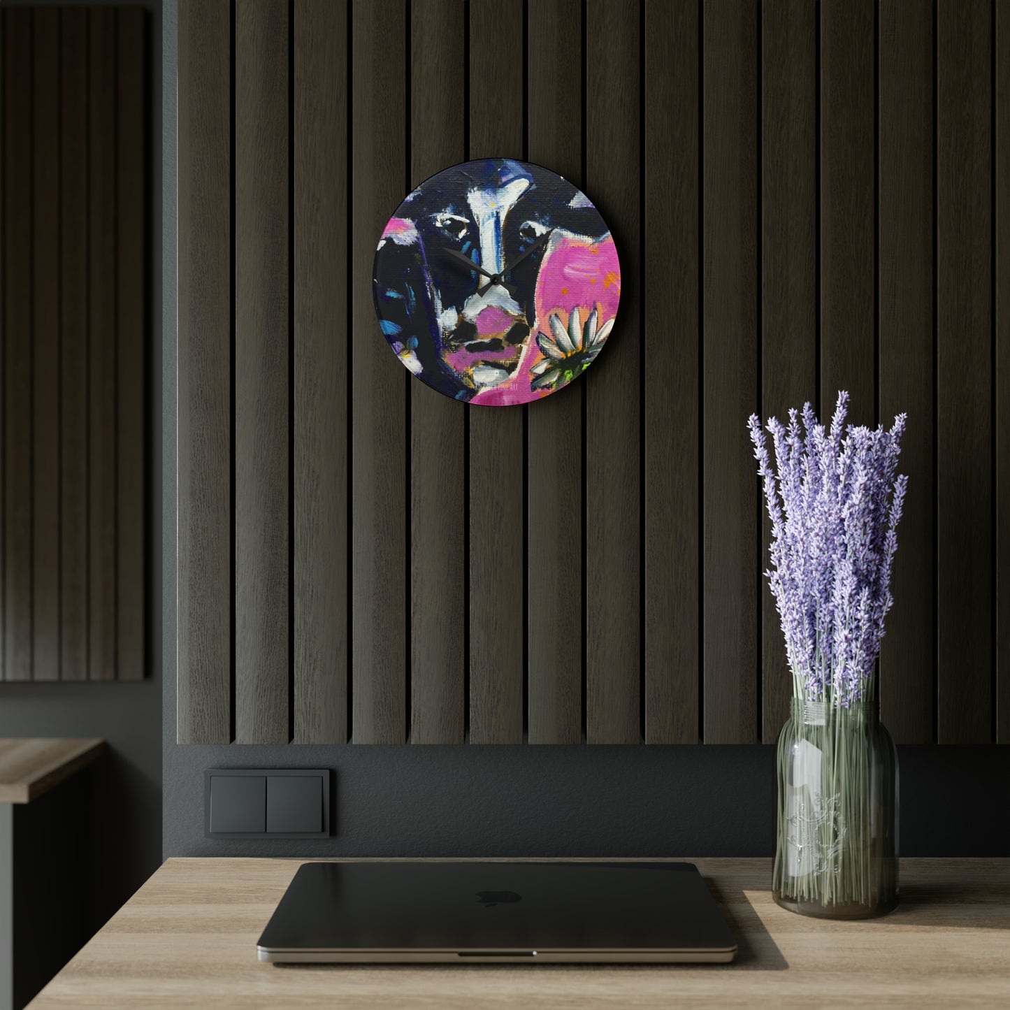 Nellie Cow Acrylic Wall Clock