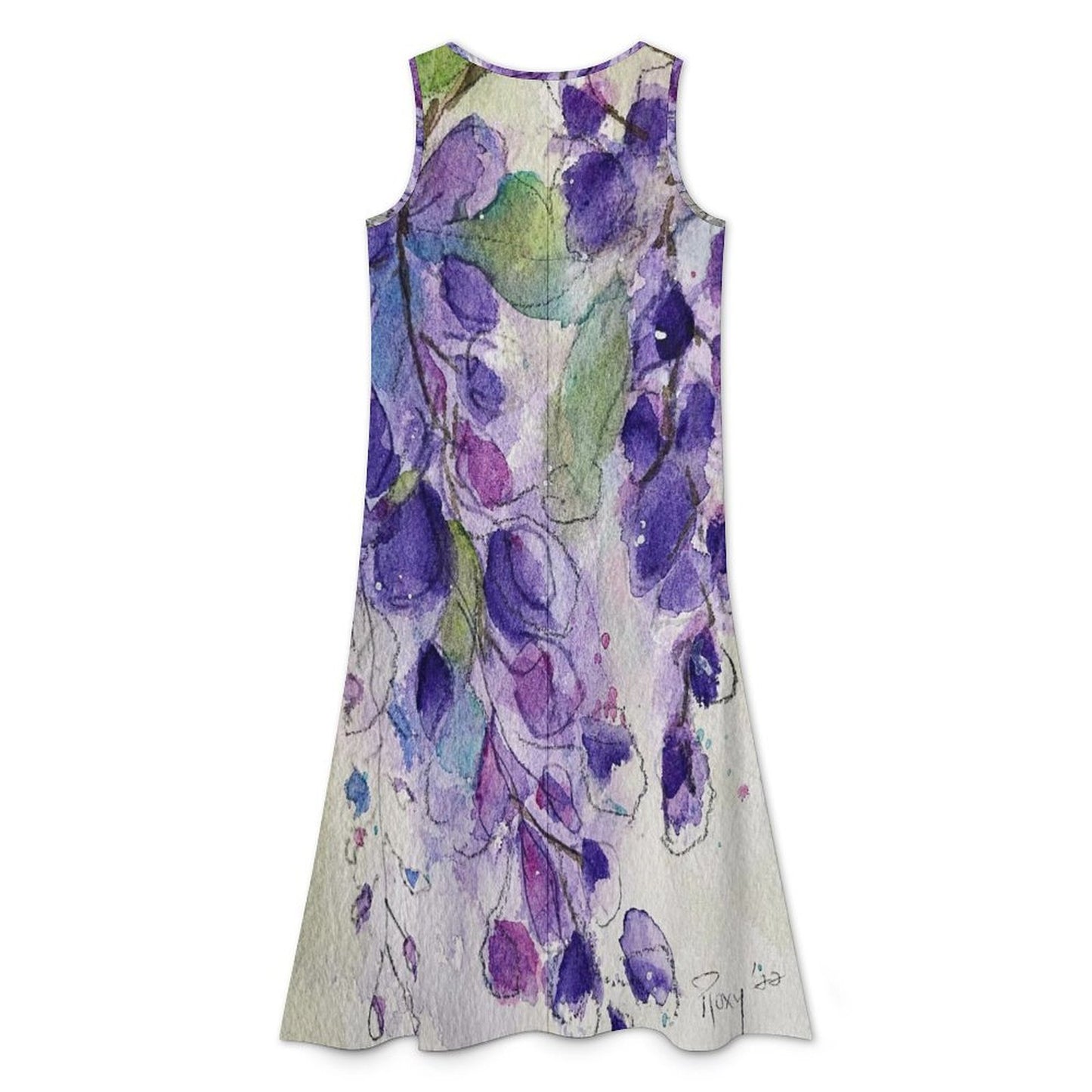 Elegant Sleeveless Women's Asymmetrical  Hem Dress-Purple Wisteria