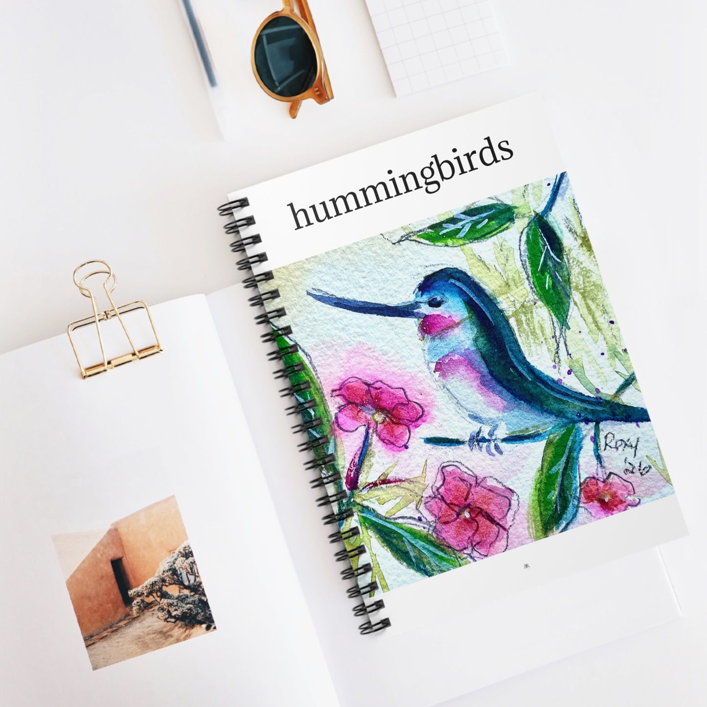 Hummingbird Lover Spiral Notebook — Pretty Ruled Journal