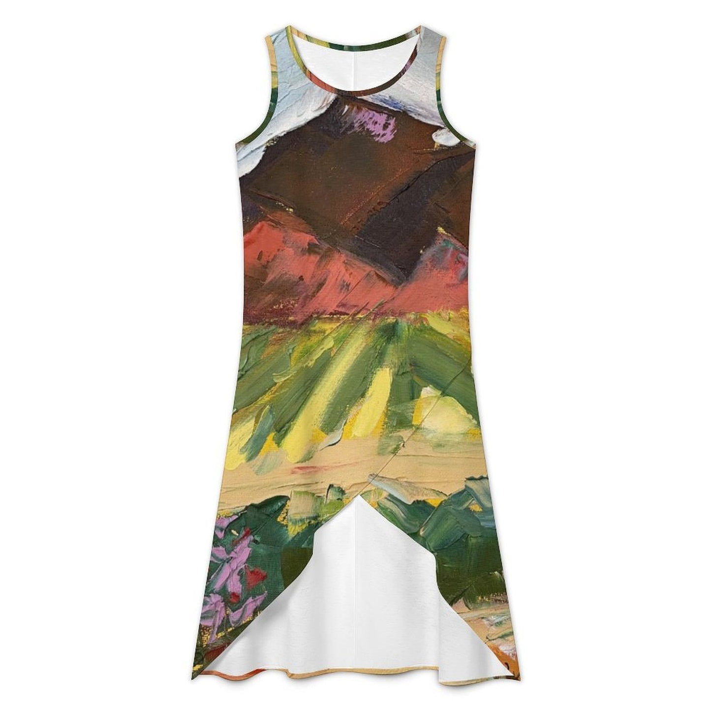 Mountain View at Chapin Family Vineyards Asymmetrical Dress Sleeveless High-Low Hem Dress
