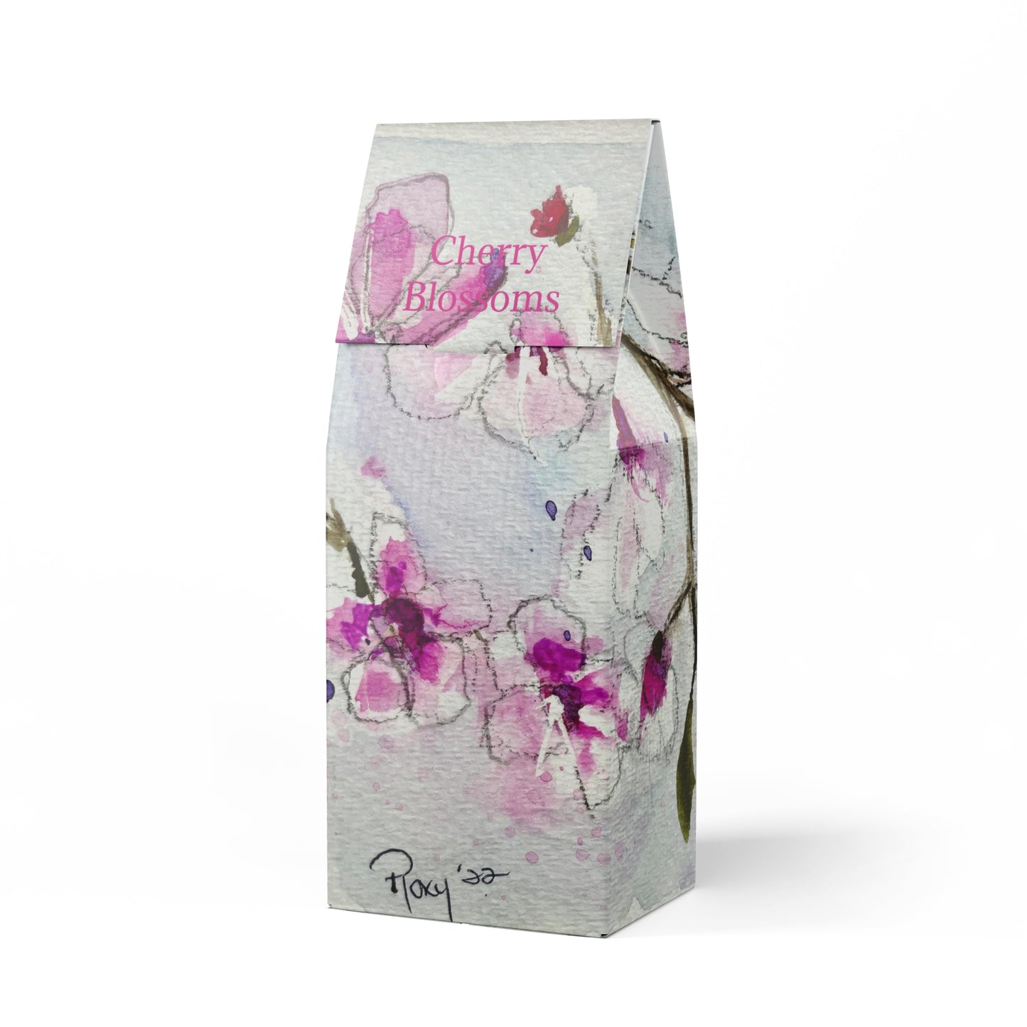 Café tostado tostado con flores de cerezo y flores sueltas, bolsa de 12,0 oz