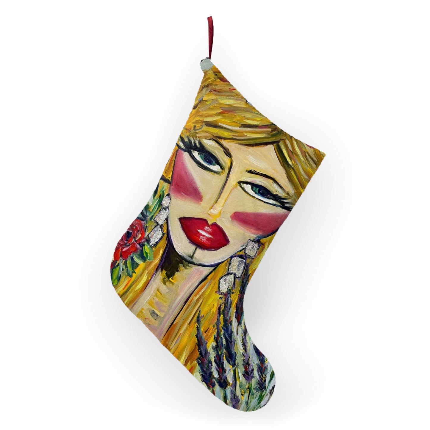 Hummingbird Lady Christmas Stocking