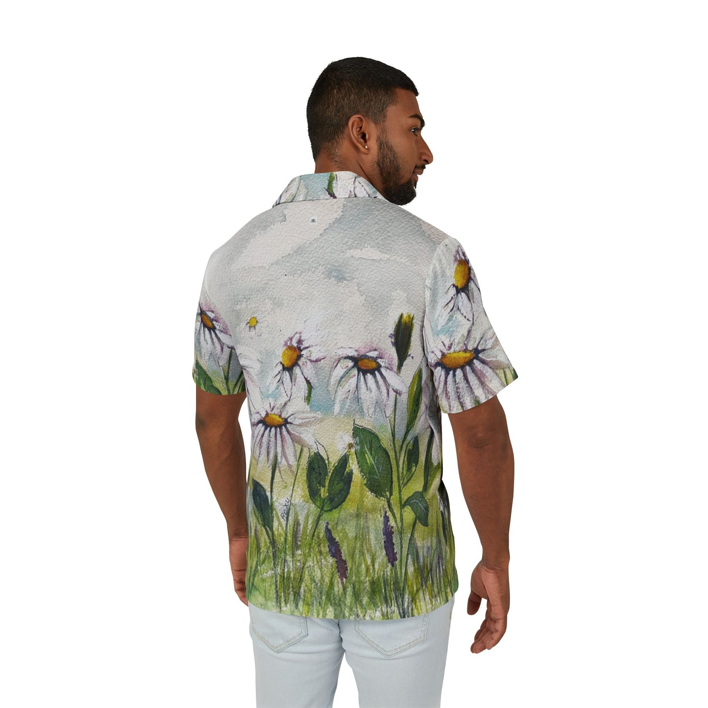 Men's Hawaiian Camp Shirt (AOP)-Daisy Meadow