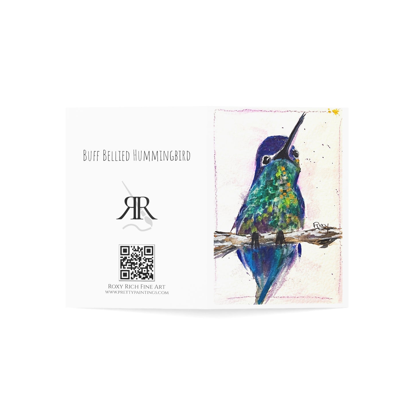 Buff Belly Hummingbird Happy Mother's Day (with sentiment) Folded Greeting Cards