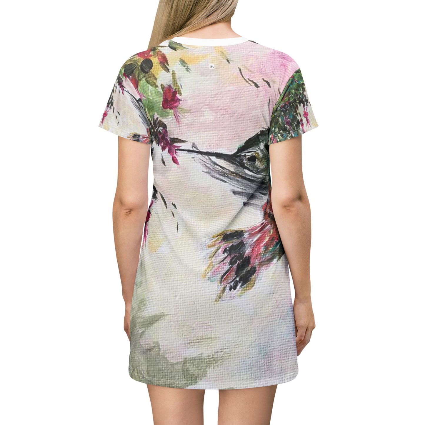 T-Shirt Dress - Hummingbird with Fuchsias