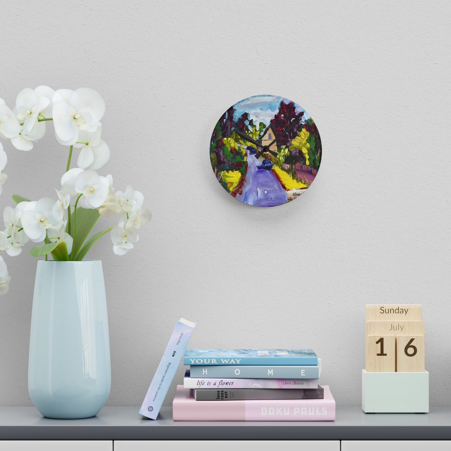 Acrylic Wall Clock -Passing through Whitney-Cotswolds