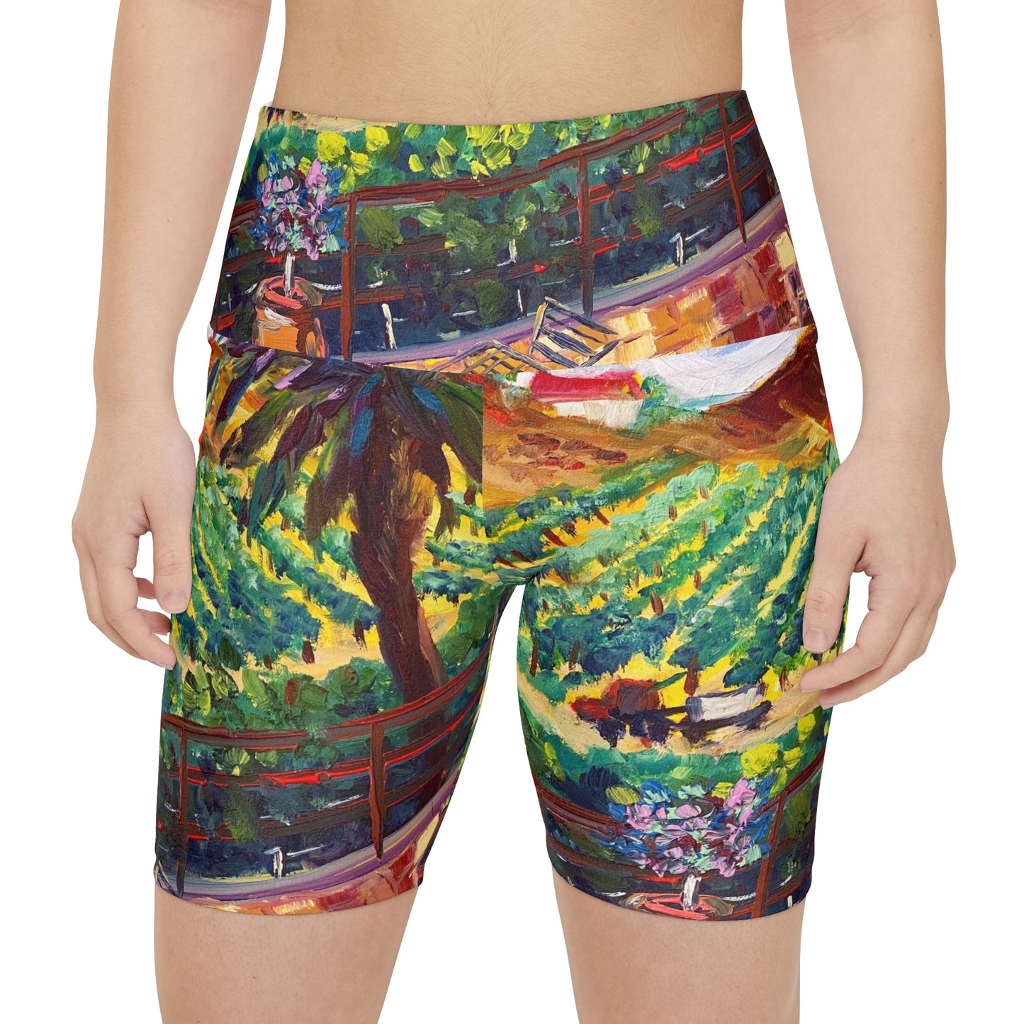 Women's Workout Shorts - Vineyard View at Chapin-Temecula