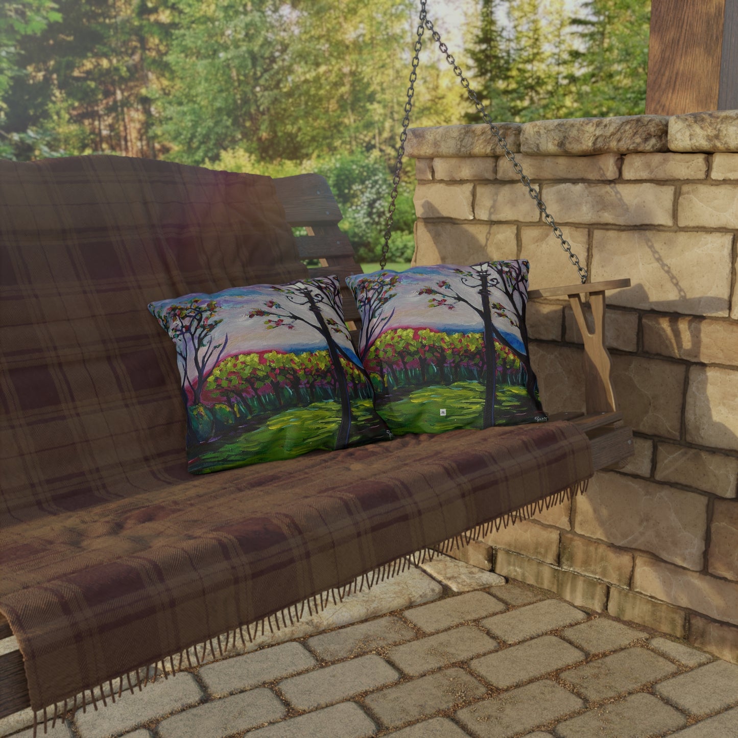 Sundown in Surrey at Stanhill Court Outdoor Pillows