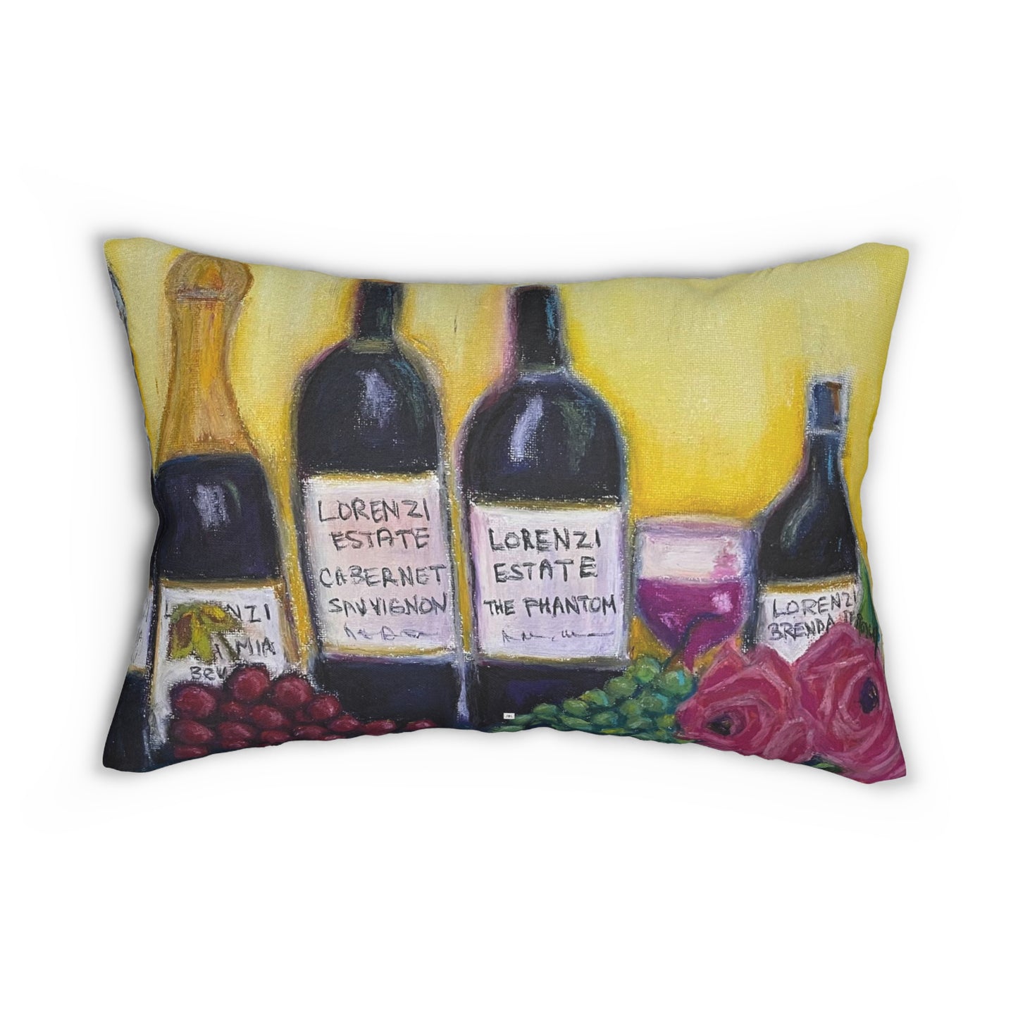 Lorenzi Estate Wine and Roses Lumbar Pillow