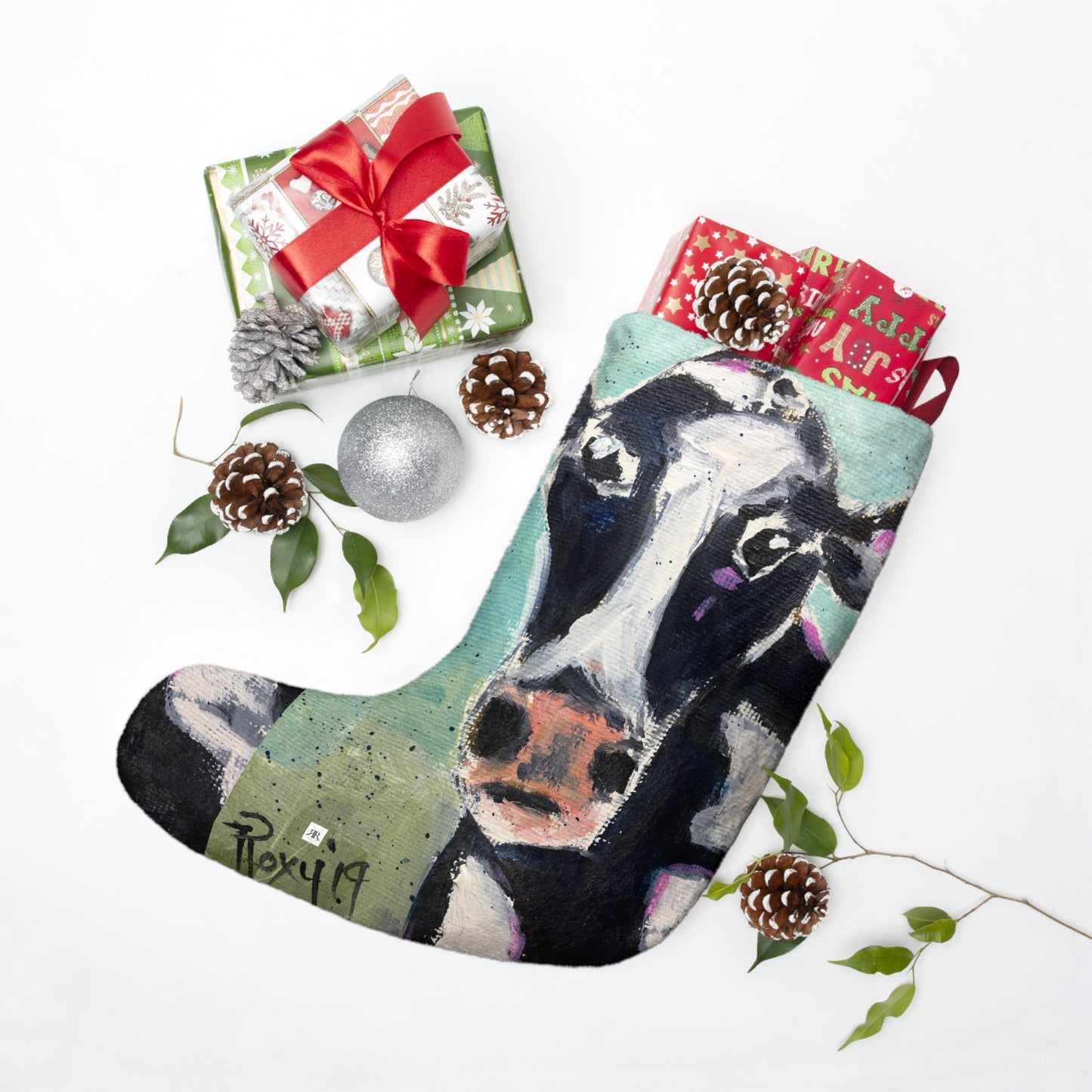 Edna Cow Christmas Stocking