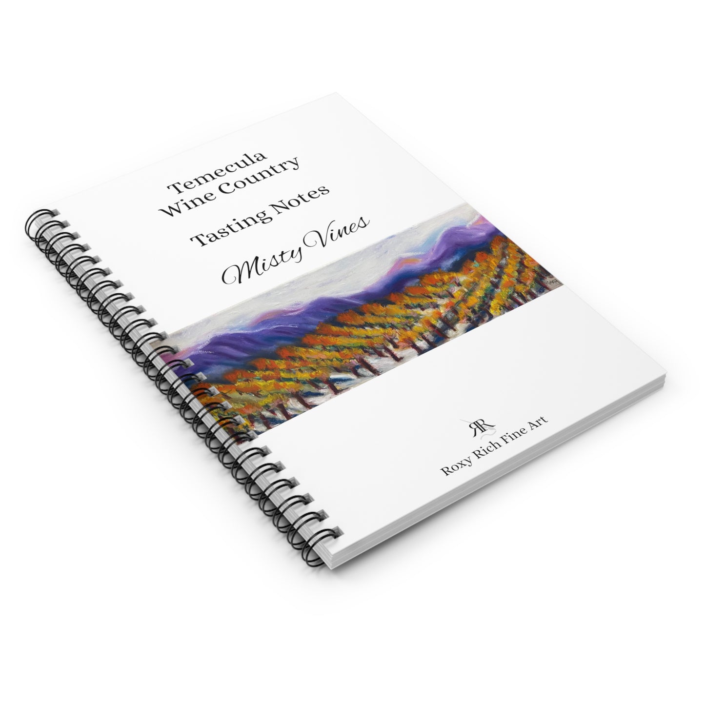 Temecula Wine Country Tasting Notes  "Misty Vines" Spiral Notebook