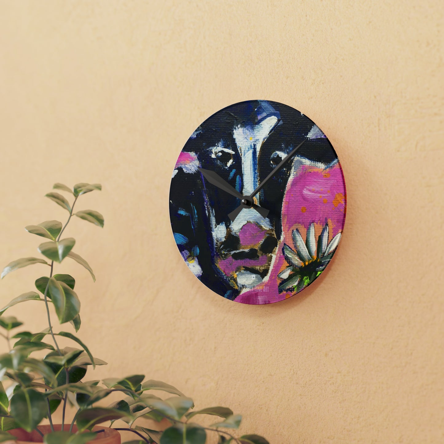 Horloge murale en acrylique vache Nellie