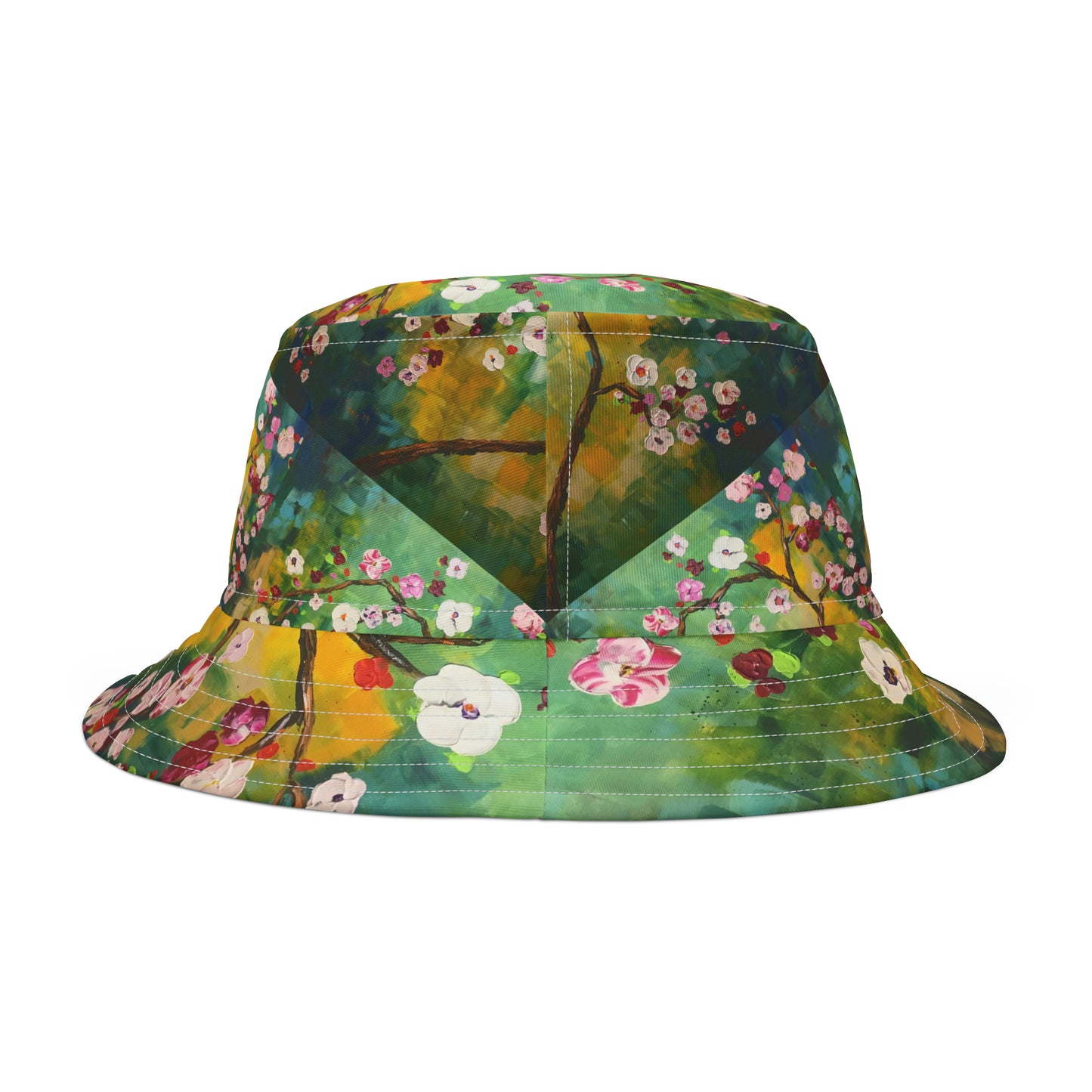 Chapeau de seau de fleurs de cerisier abstraites