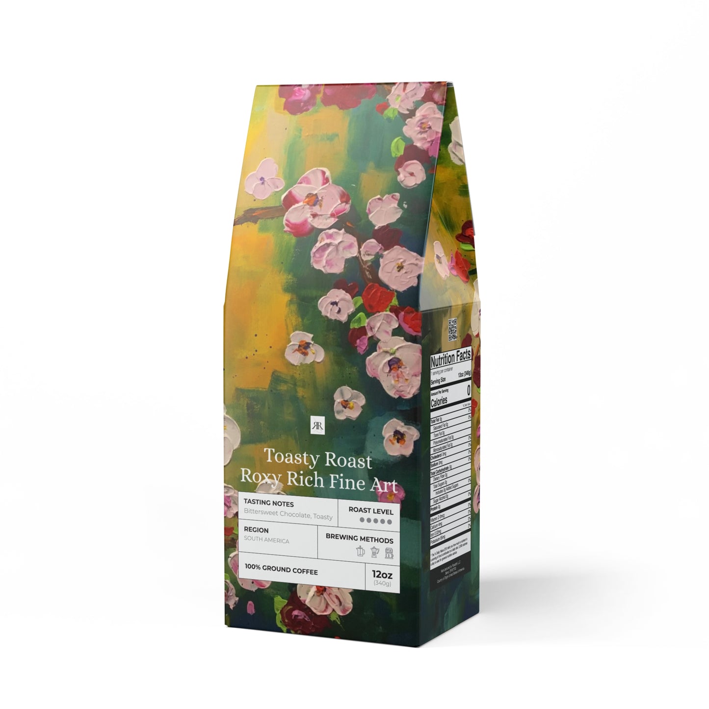 Abstract Cherry Blossoms Toasty Roast Coffee 12.0z Bag