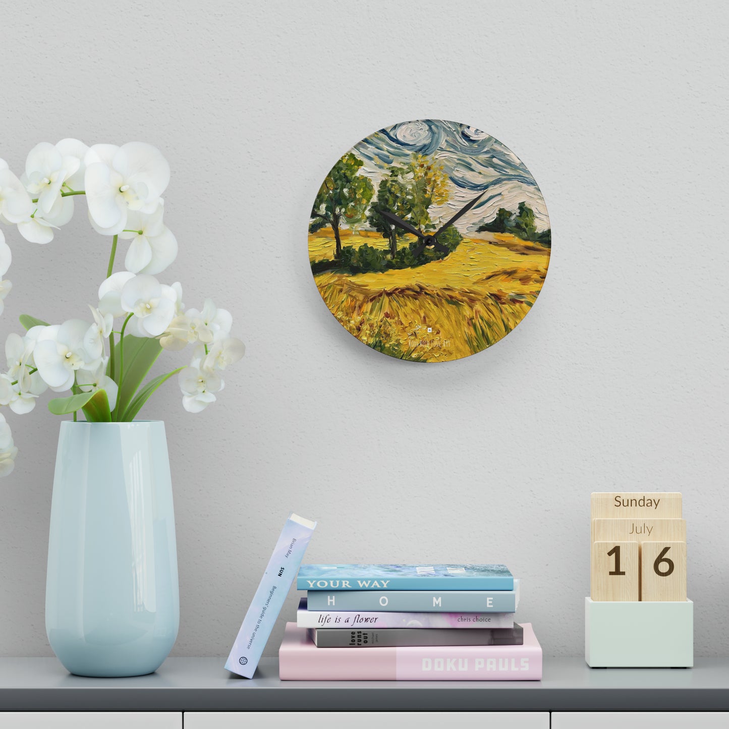 Reloj de pared acrílico de día soleado 