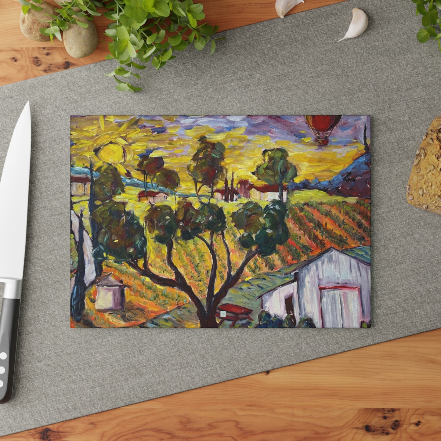 Ultimate Sunrise Glass Cutting Board