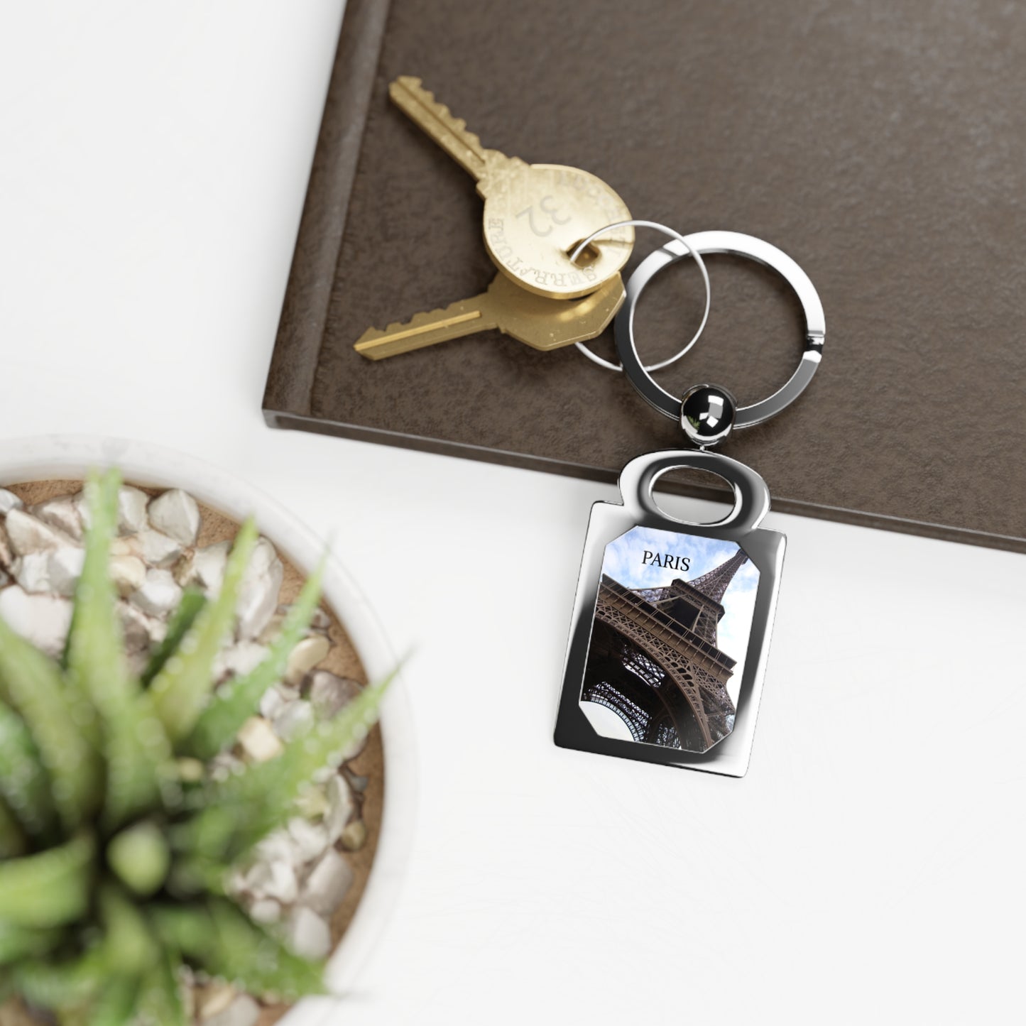 Eiffel Tower Paris Rectangle Photo Keyring