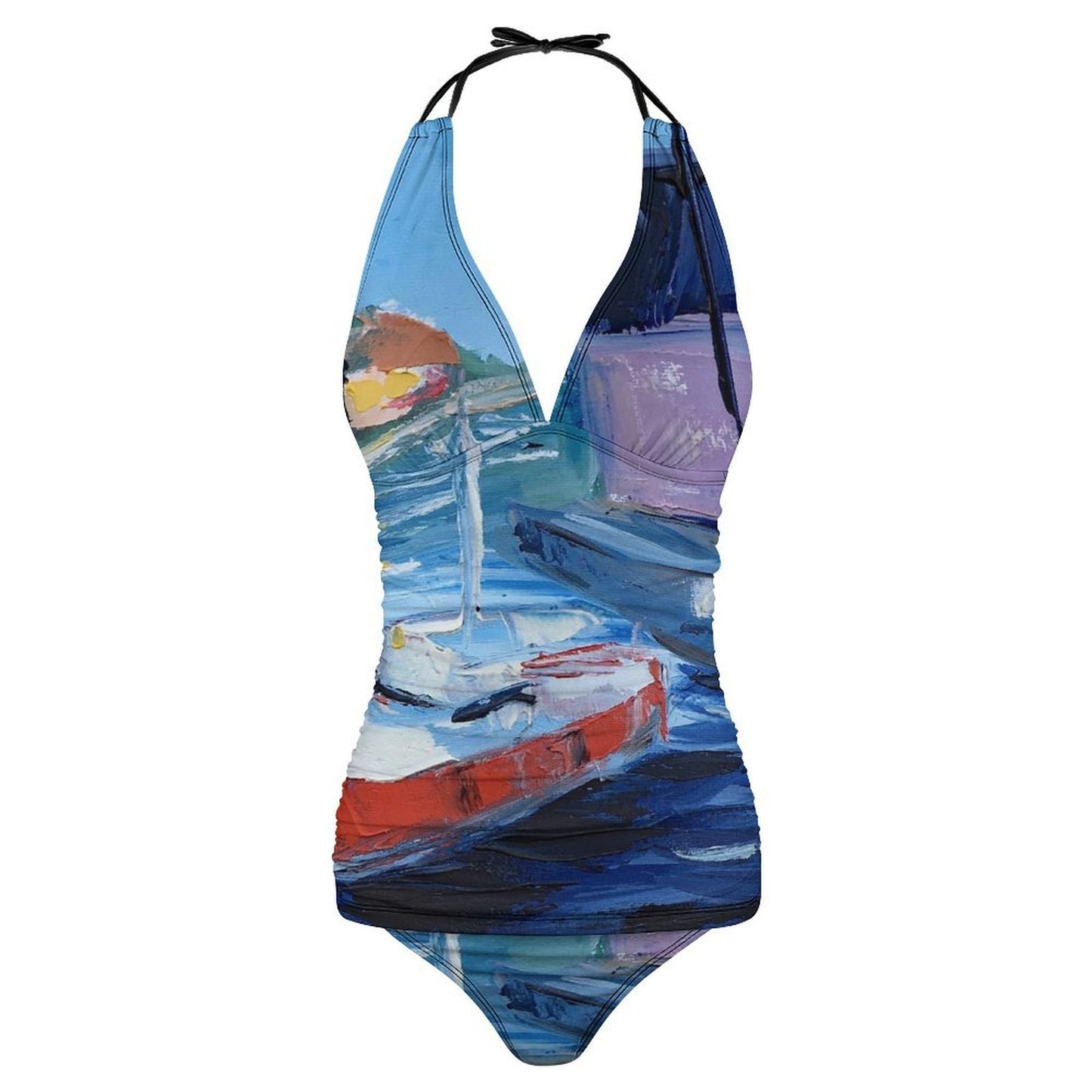 Mevagissey Harbor Slim Fit Tankini Split Swimsuit