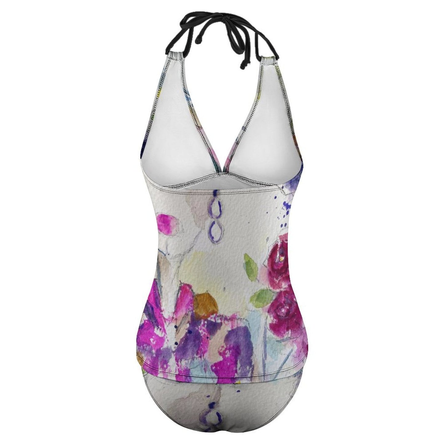 Haute Couture Hummingbird Slim Fit Tankini Split Swimsuit