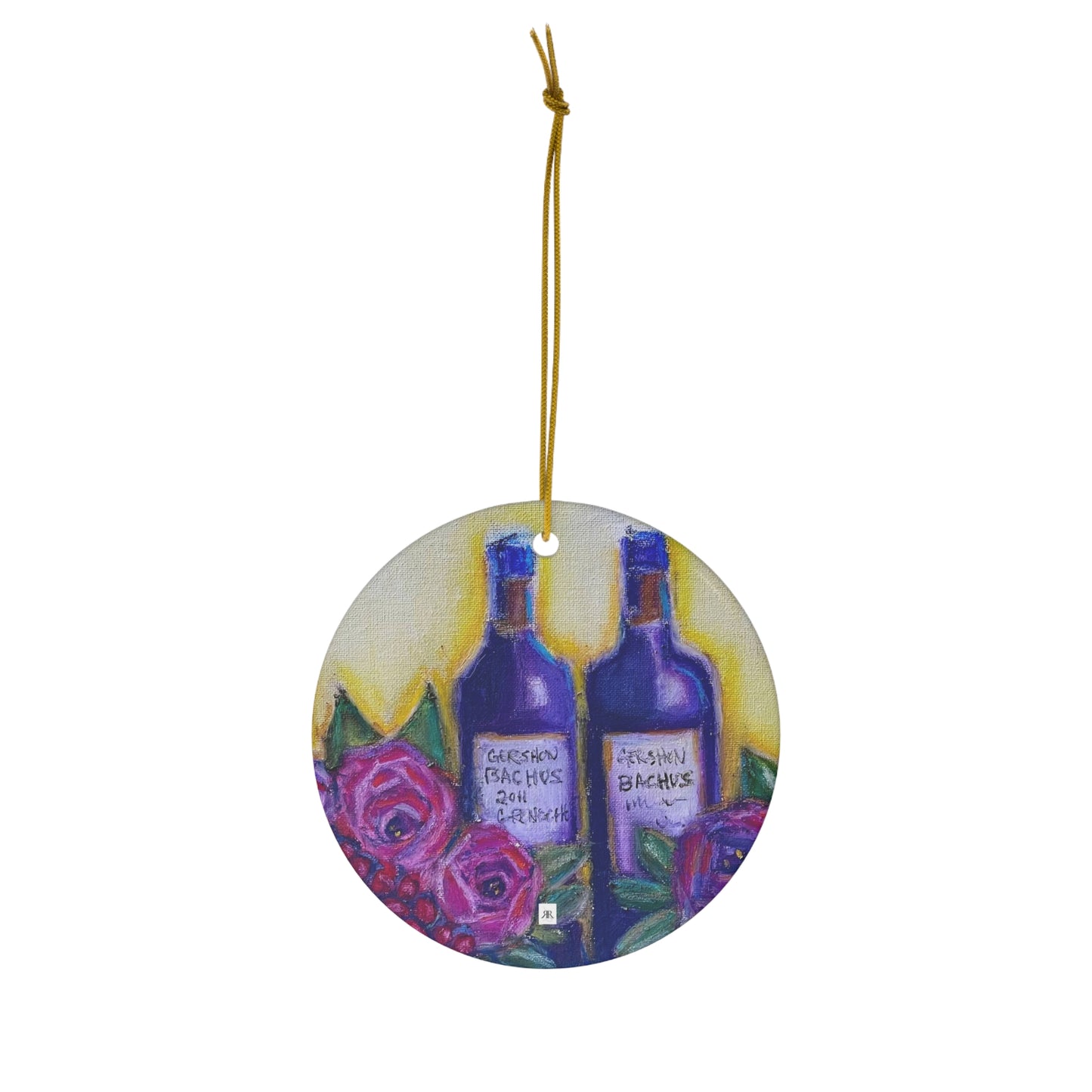 GBV Wine and Roses Ceramic Ornament
