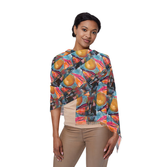Colorful Scarf — Artistic Lightweight Neck Wrap- Sail Away with Me