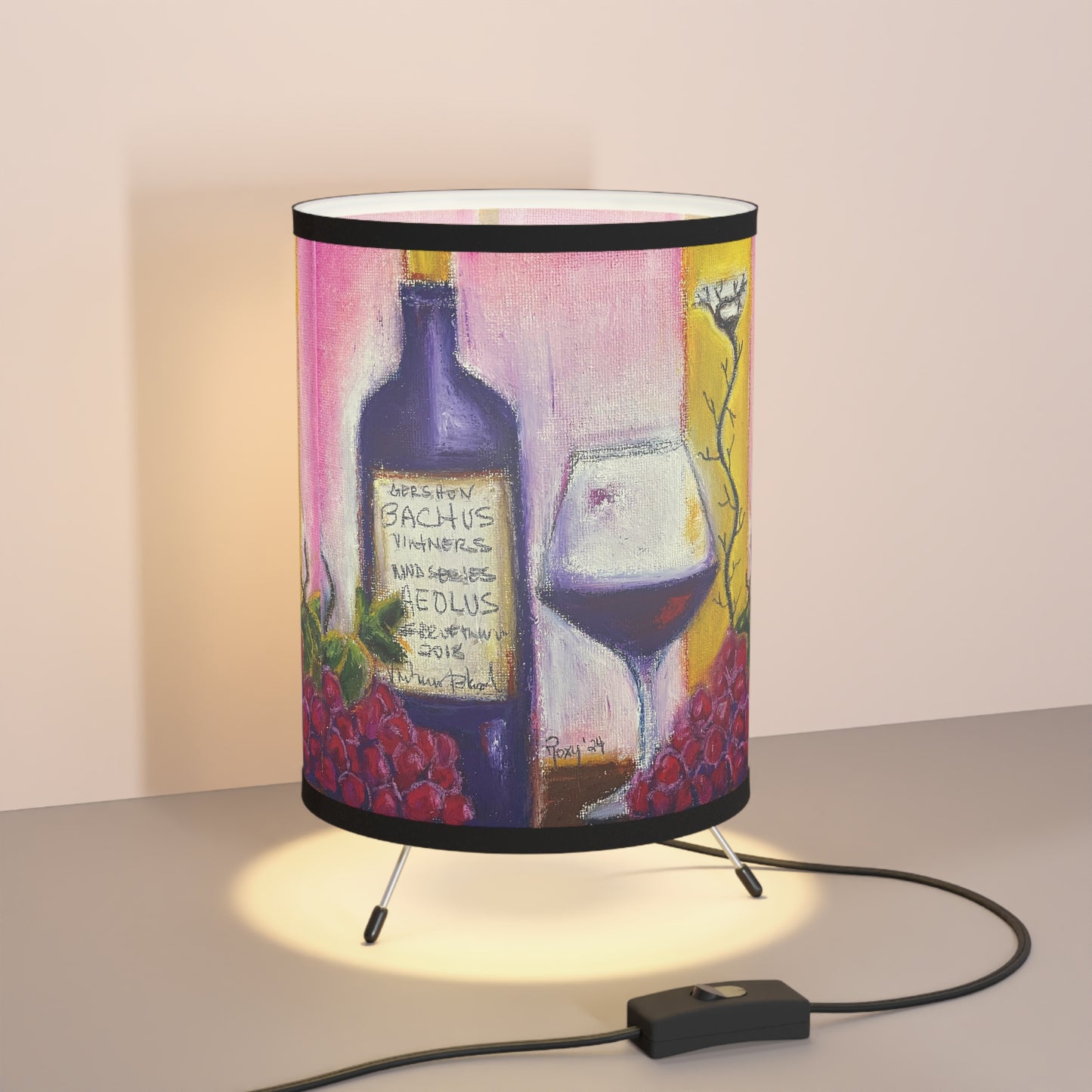 Aeolus GBV Wine and Clique Glass Tripod Lamp