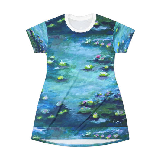 T-Shirt Dress -Waterlilies