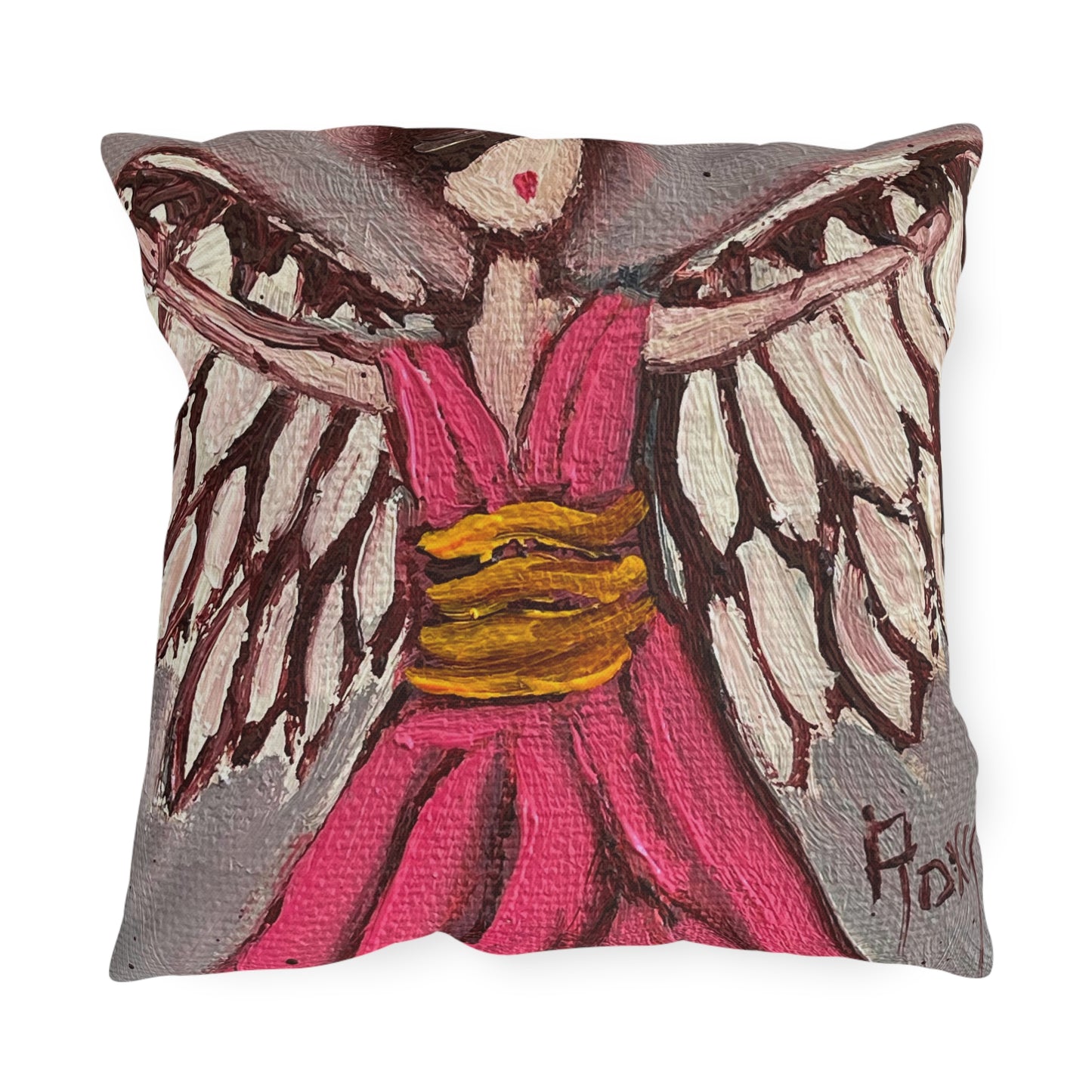 Pink Angel Outdoor Pillows