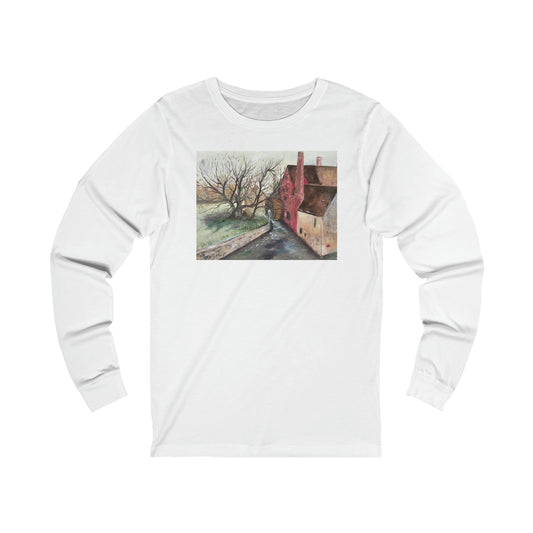 The Old Mill (The Water Wheel) Cotswolds  Unisex Jersey Long Sleeve Tee
