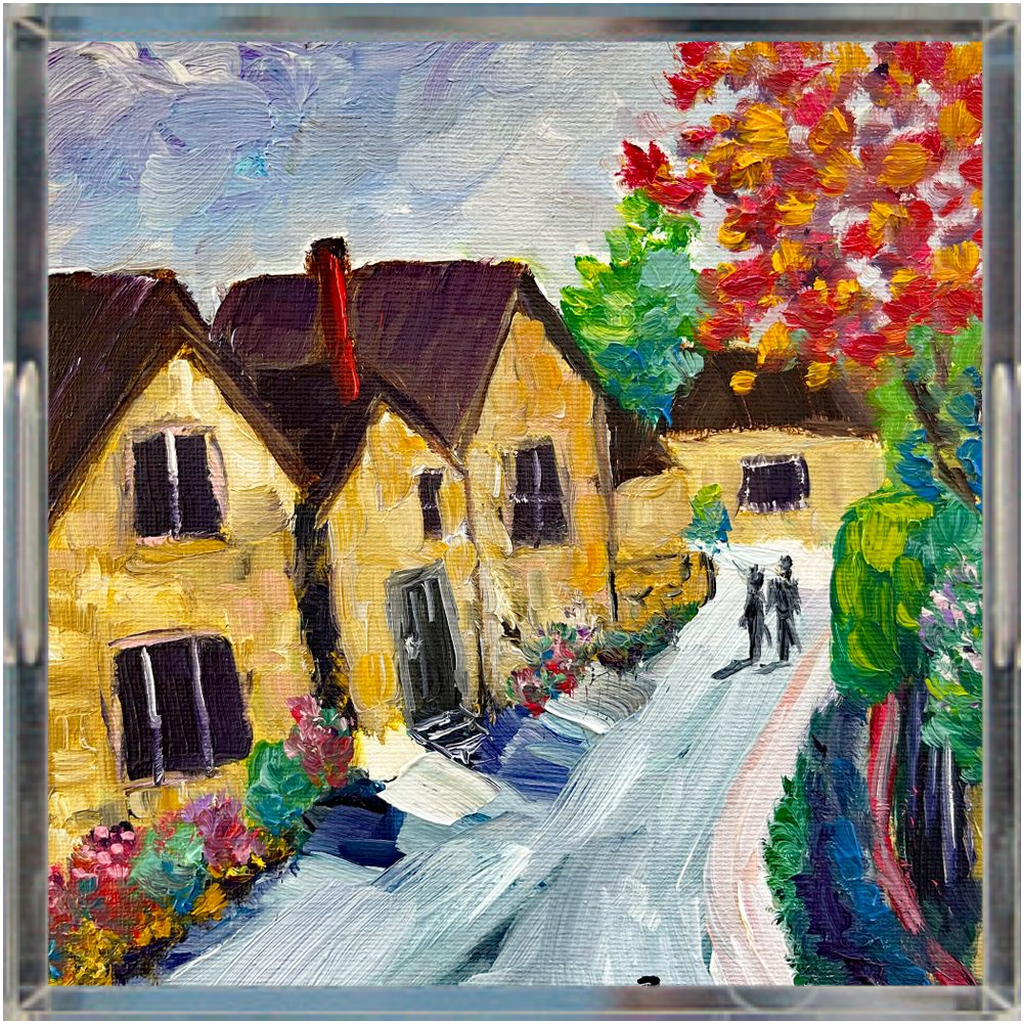 Gloucestershire Stroll- Cotswolds Acrylic Tray Square