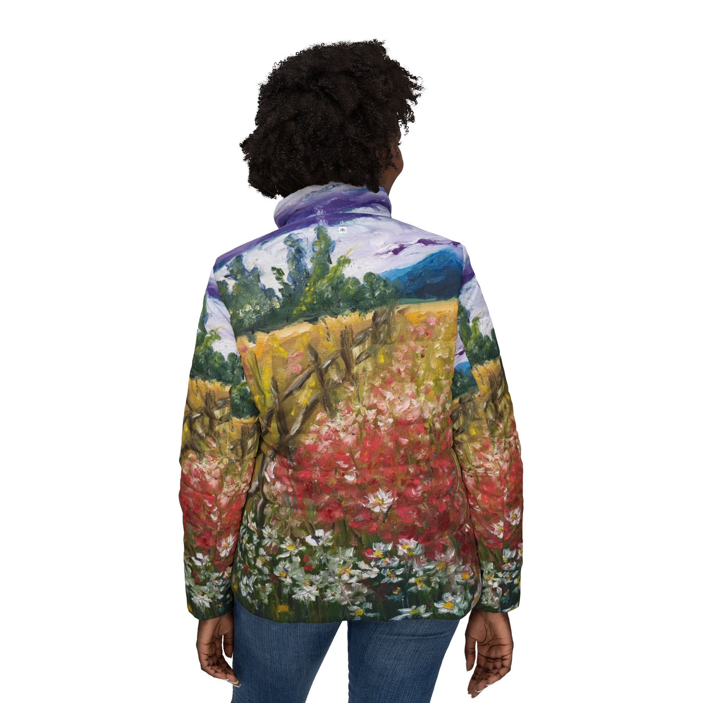 Women's Puffer Jacket - Roxy Rich Fine Art -French Countryside